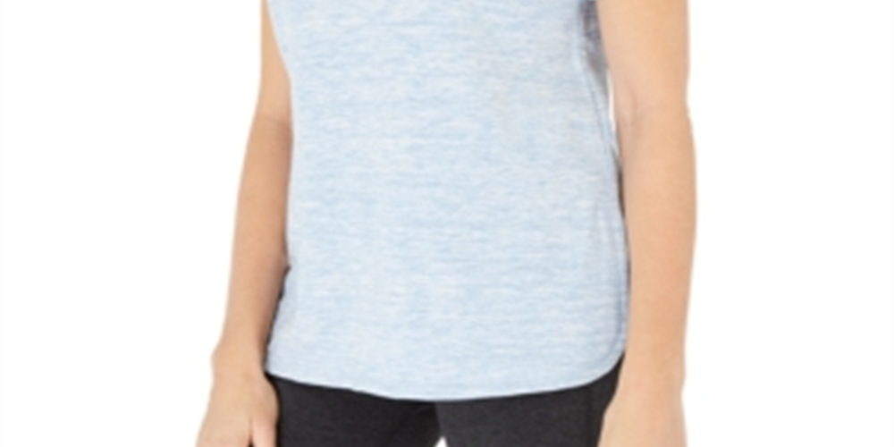 Karen Scott Women's Space Dyed Top -Blue Size Large