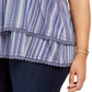 Style & Co Women's Plus Striped Sleeveless Top Blue Size 3X