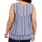 Style & Co Women's Plus Striped Sleeveless Top Blue Size 3X