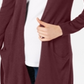 Maison Jules Women's Long Open-Front Jersey Cardigan Sweater Ruby Wine Size XXS