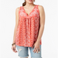 Style & Co Women's Embroidered Sleeveless Top Red Size Large