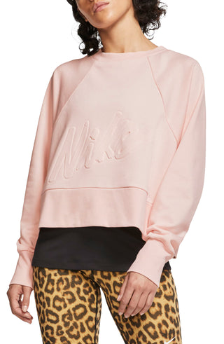 Nike Women's Fitness Workout Sweatshirt Pink Size Large