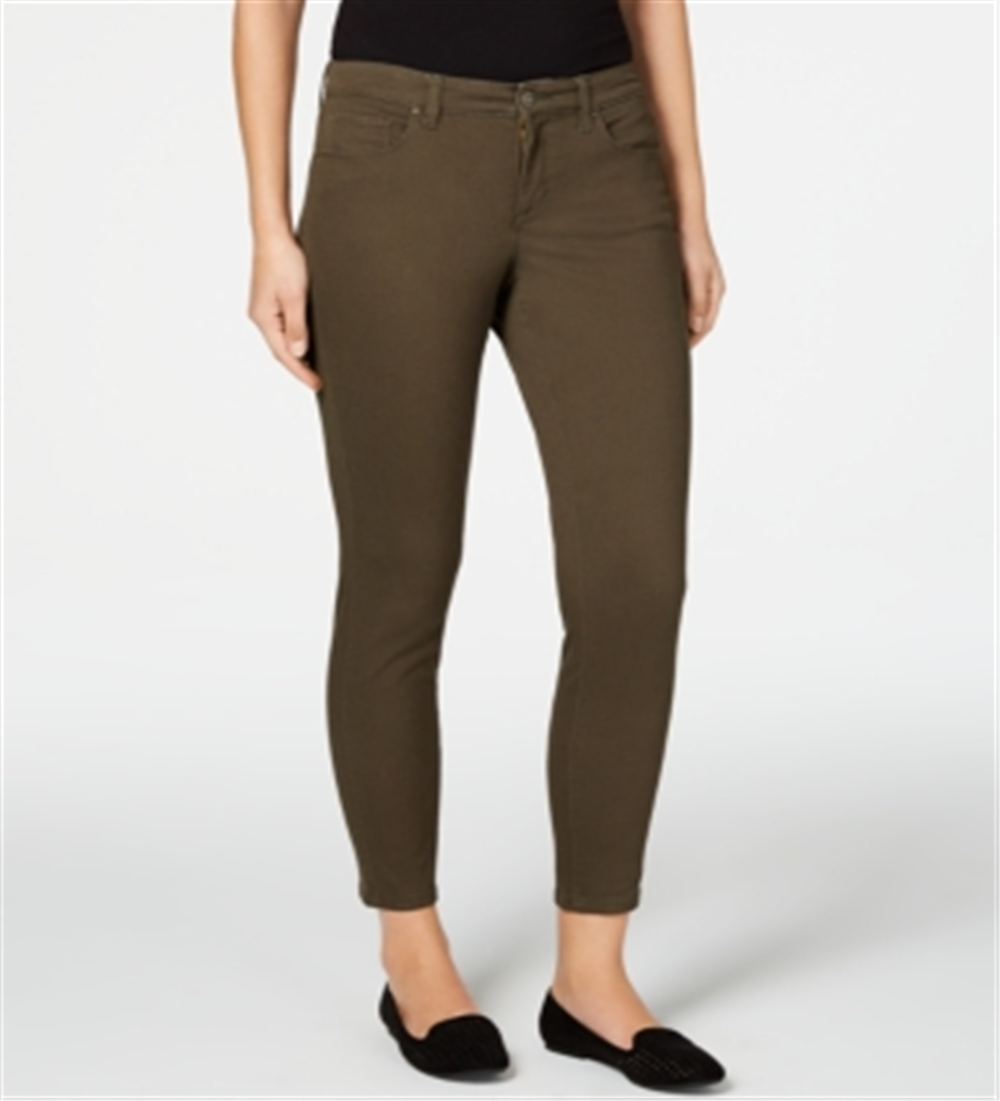 Style & Co Women's Curvy Fit Tummy Control Skinny Jeans Green Size 12 Petite