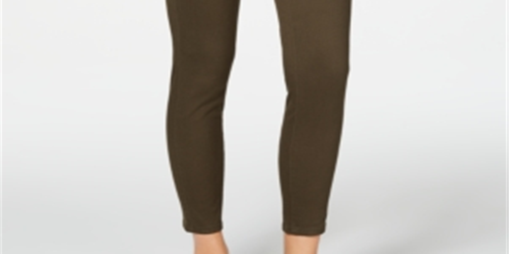 Style & Co Women's Curvy Fit Tummy Control Skinny Jeans Green Size 12 Petite