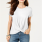 Style & Co Women's Twist Front Top White Size Small