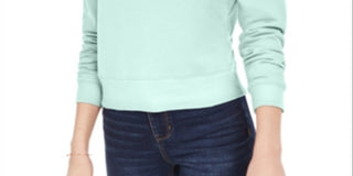 Love Fire Junior's Quarter Zip Long Sleeve Top Green Size Large