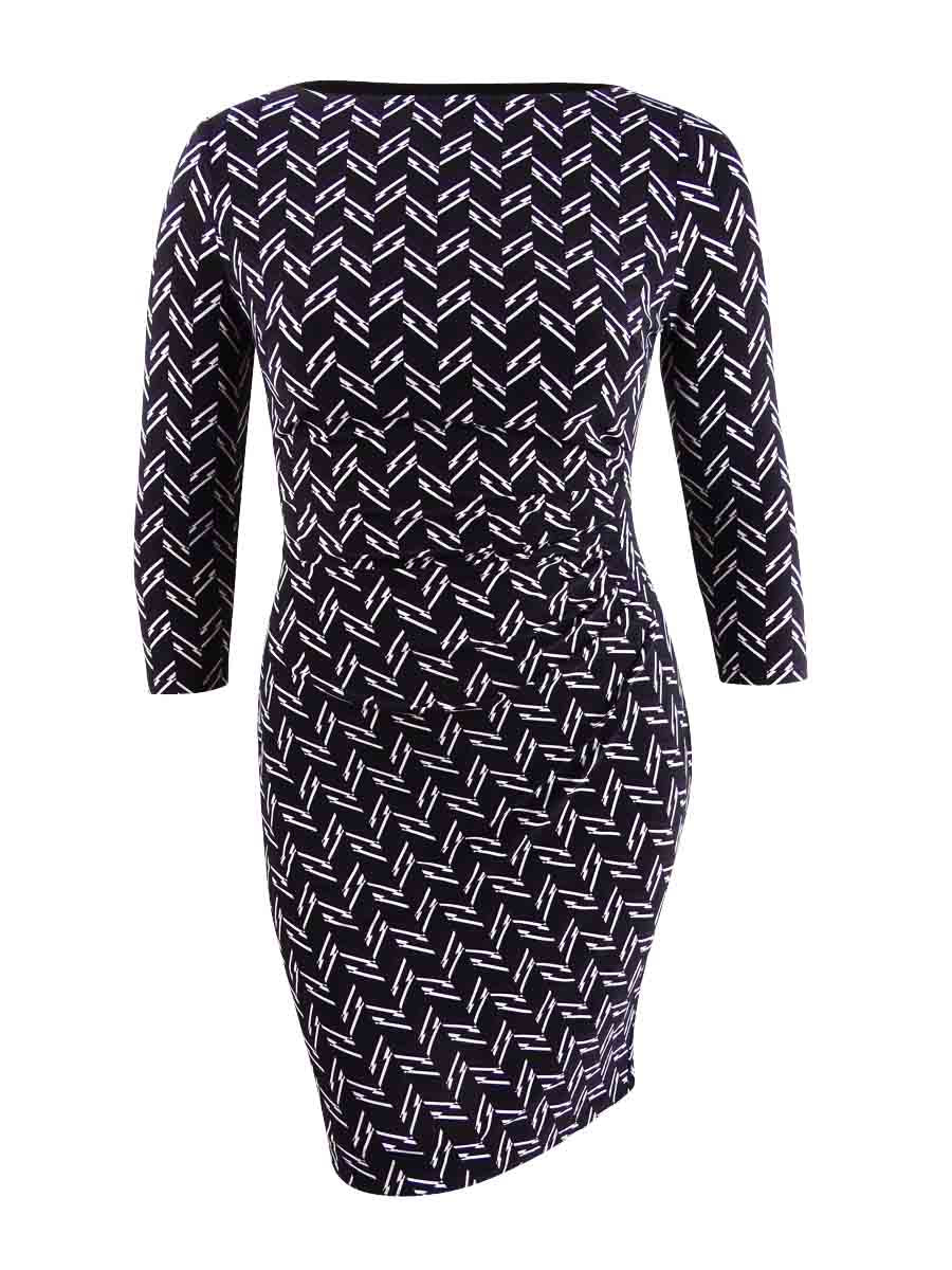 Ralph Lauren Women's Jersey Printed Dress Black Size 12