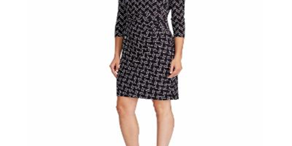 Ralph Lauren Women's Jersey Printed Dress Black Size 12