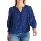 Lucky Brand Women's Sophie Popover Top Blue Size Small