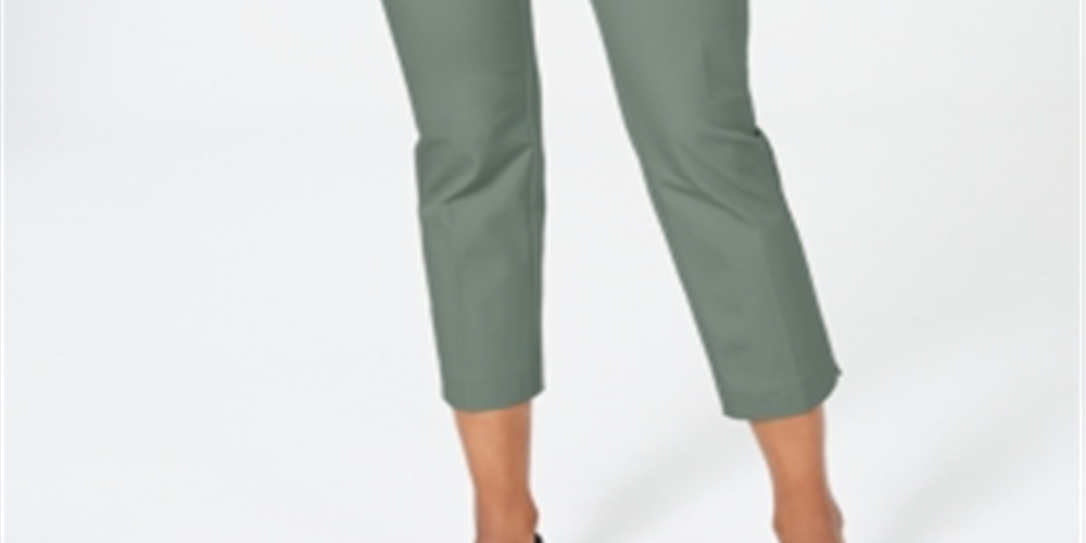 Charter Club Women's Newport Tummy Control Cropped Pants Green Size 14