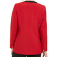 Kasper Women's Lace Trim Open Front Topper Jacket Red Size 10
