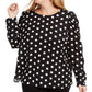 Alfani Women's Plus Polka Dot Top Black Size 0X