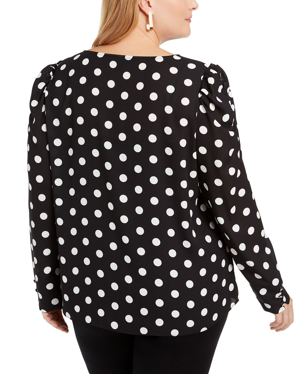 Alfani Women's Plus Polka Dot Top Black Size 0X