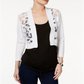 Calvin Klein Women's  Long Sleeve Open Cardigan Crop Top White Size PS
