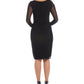 Karen Kane Women's Long Sleeve Jewel Neck Knee Length Body Con Cocktail Dress Black Size X-Large