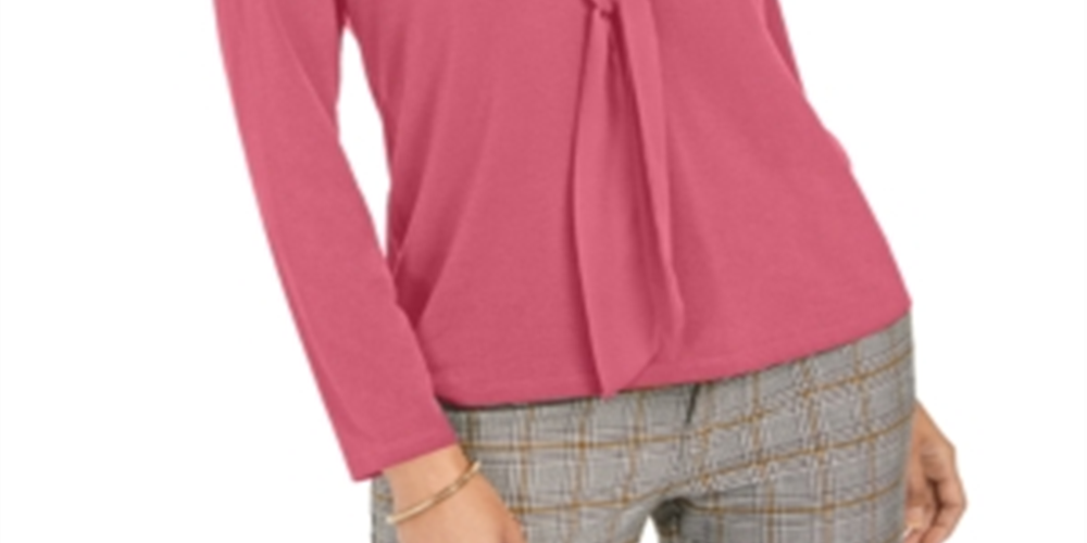 Charter Club Women's Woven Tie Top Pink Size XX-Large