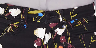 NYDJ Women's Animal Print Straight Leg Jeans Black Size 6