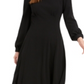 Calvin Klein Women's Puff Sleeve MIDI Dress Black Size 12