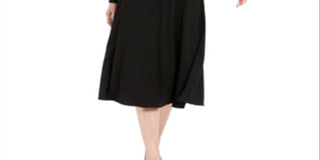 Calvin Klein Women's Puff Sleeve MIDI Dress Black Size 12