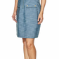 Sharagano Women's Sleeveless Chambray Spread Collar a Line Dress Blue Size 8