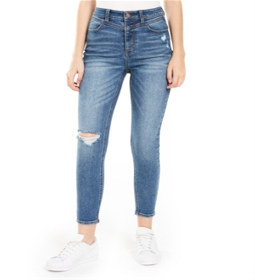 Vanilla Star Junior's Real Cheeky Ripped High Rise Jeans Blue Size -7