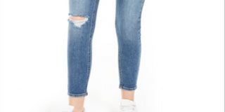 Vanilla Star Junior's Real Cheeky Ripped High Rise Jeans Blue Size -7