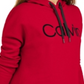 Calvin Klein Women's Velvet Logo High Low Hoodie Red Size X-Large