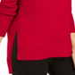 Calvin Klein Women's Velvet Logo High Low Hoodie Red Size X-Large