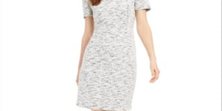 Calvin Klein Women's Tweed Sheath Dress White Size 10 P