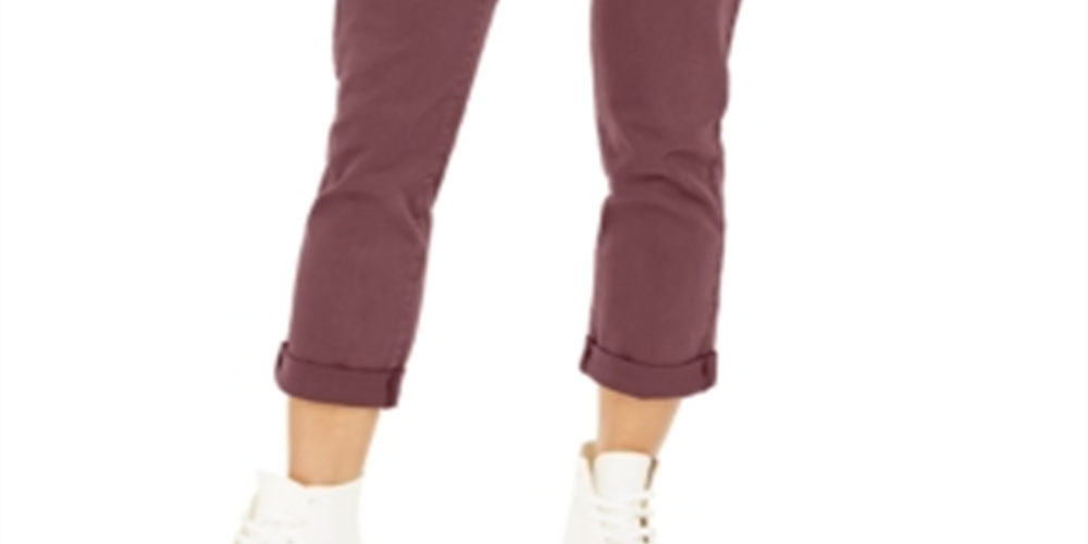 Style & Co Women's Belted Cuffed Jeans Purple Size 14