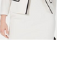 Kasper Women's Petite Wing-Lapel Contrast-Trim Blazer White Size 16 P