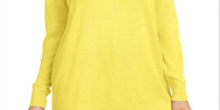 Hippie Rose Junior's V Neck Tunic Sweater Yellow Size X-Large