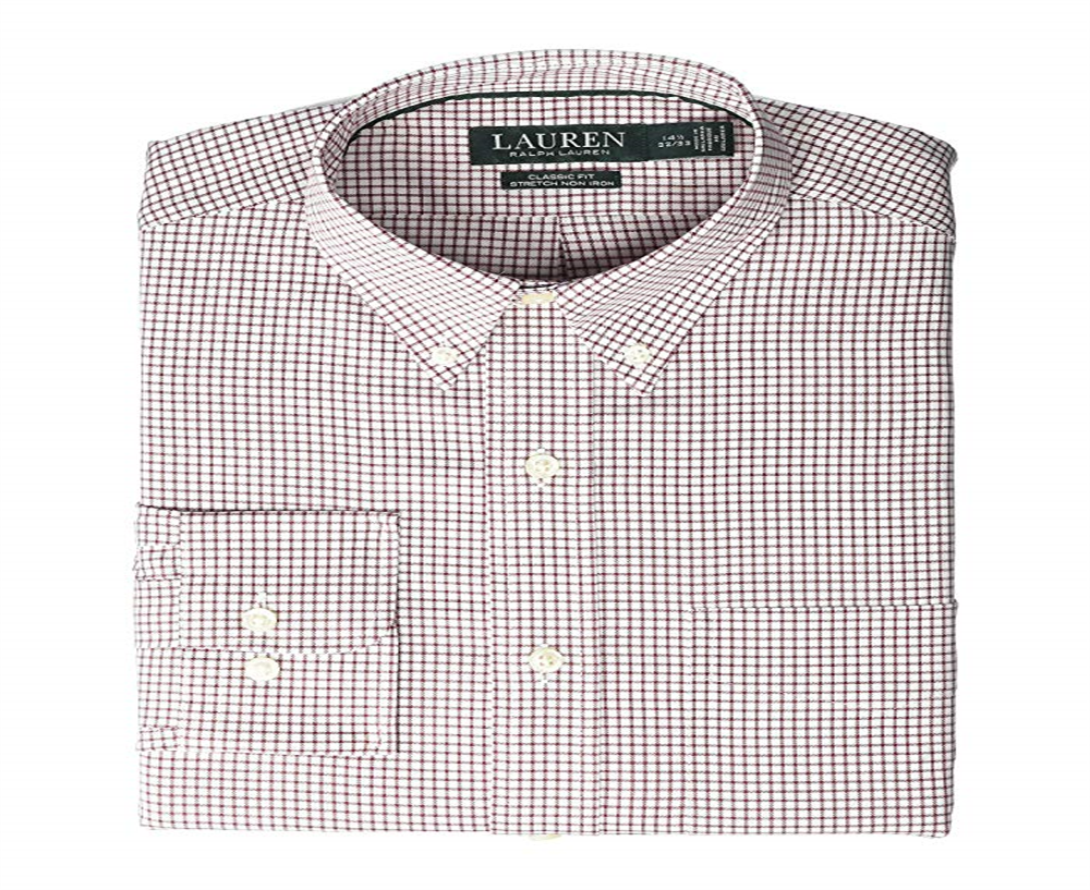 Ralph Lauren Men's Plaid Collared Button Down Shirt Pink Size 32X33