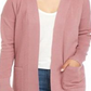 Pink Rose Junior's Open Cardigan Sweater Pink Size Medium