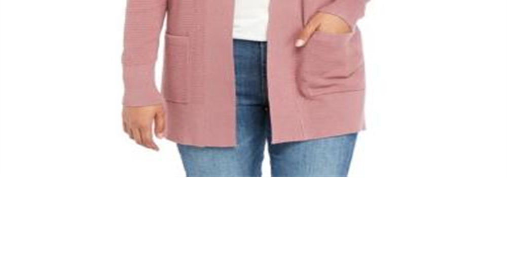 Pink Rose Junior's Open Cardigan Sweater Pink Size Medium
