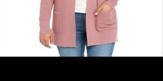 Pink Rose Junior's Open Cardigan Sweater Pink Size Medium