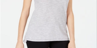 Maison Jules Women's Crewneck Ringer T-Shirt Gray Size X-Small