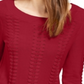 Michael Kors Women's Cable Knit Cotton Sweater Red Size S