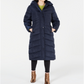 Madden Girl Junior's Hooded Maxi Puffer Coat Blue Size L