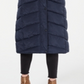 Madden Girl Junior's Hooded Maxi Puffer Coat Blue Size L