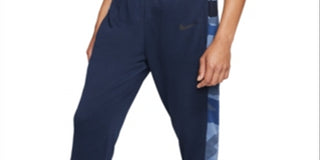Nike Men's Dri fit Camo Trim Fleece Tapered Pants Blue Size Small