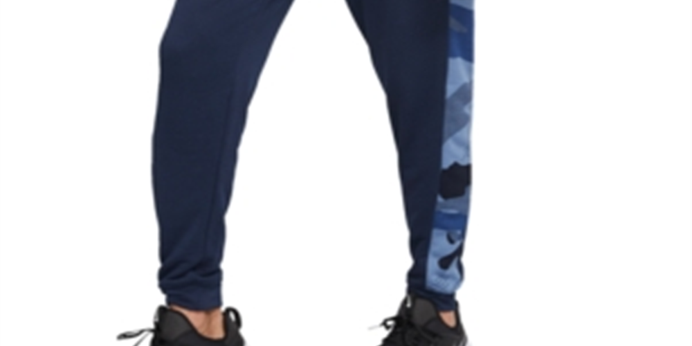 Nike Men's Dri fit Camo Trim Fleece Tapered Pants Blue Size Small