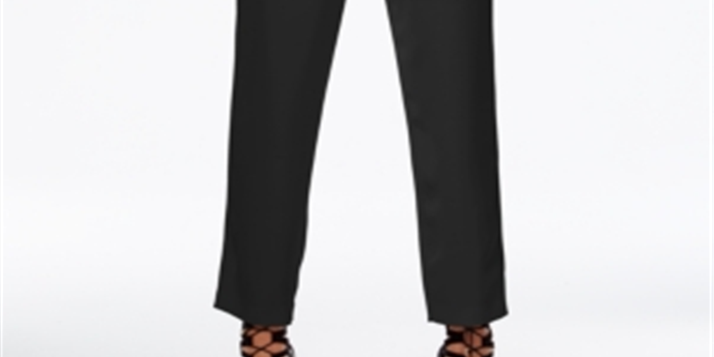 Rachel Roy Women's Paper Bag Tapered Pants Black Size 0