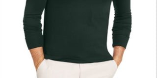 Club Room Men's Solid Long Sleeve V Neck T-Shirt Green Size Large