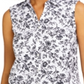 Charter Club Women's Toile Print Sleeveless Shirt Black Size 4