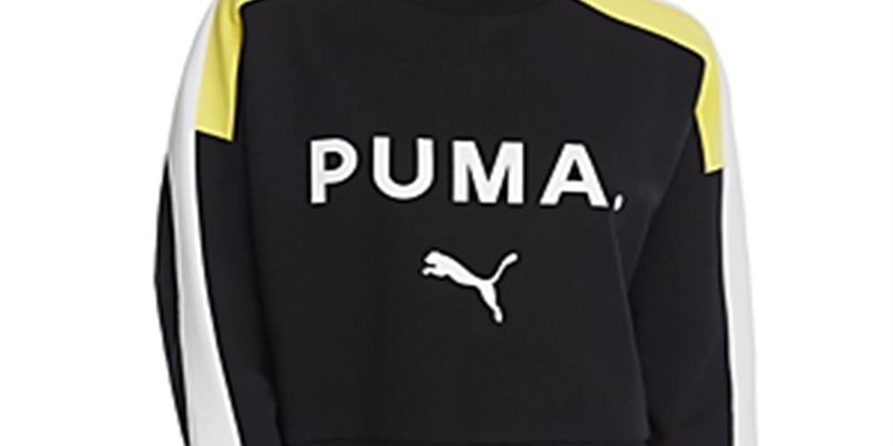 Puma Women's Chase Cropped Sweatshirt Black Size L