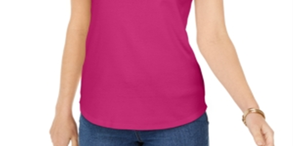 Charter Club Women's Supima Cotton Scoop Neck Tank Top Pink Size Small