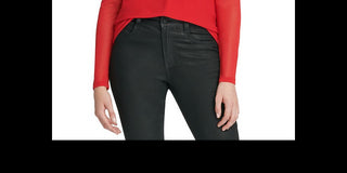 DKNY Women's Sheer Sleeve Keyhole Top Red Size -XS