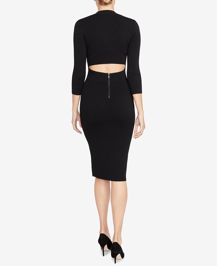 Rachel Roy Women's Back Cutout Sweater Dress -Black  Size XXL