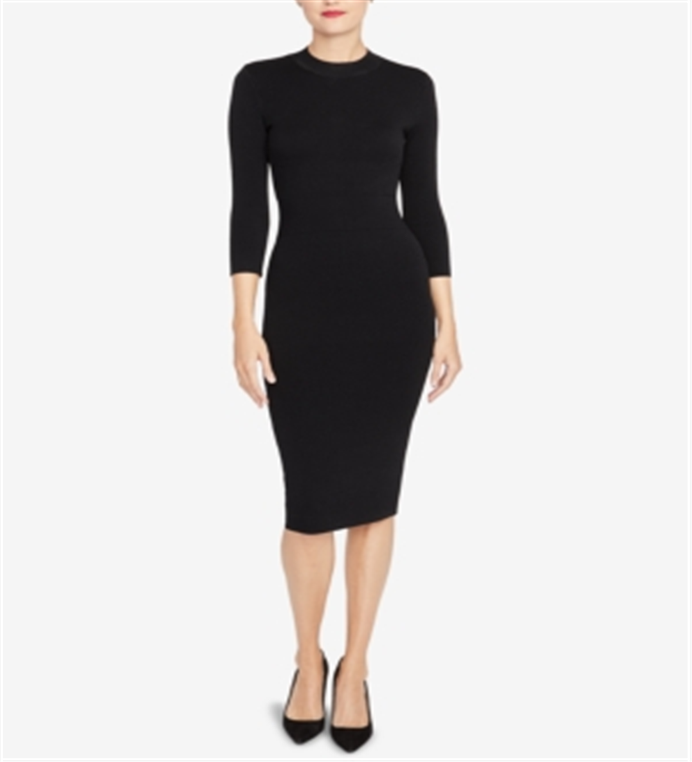 Rachel Roy Women's Back Cutout Sweater Dress -Black  Size XXL